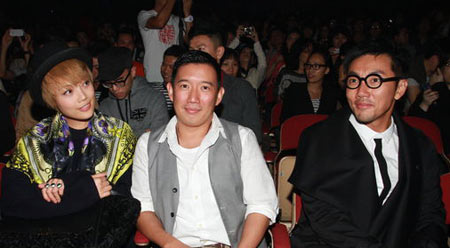 從左至右：容祖兒、杜汶澤、劉浩龍