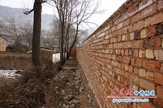 甘肅漳縣大草灘鄉新聯村，“遮羞墻”內才是農戶的院墻，環境雜亂（人民網記者 高翔 張鵬 隋欣 攝）