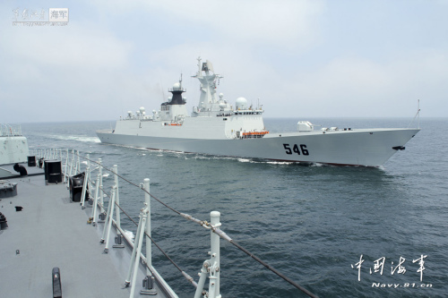 資料圖：北海艦隊(duì)鹽城號(hào)新型導(dǎo)彈護(hù)衛(wèi)艦。